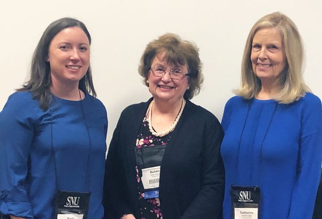 L. Beth Brady alongside her mentor Dr. Susan Bruce of Boston College, and Dr. Cathy Nelson of Utah