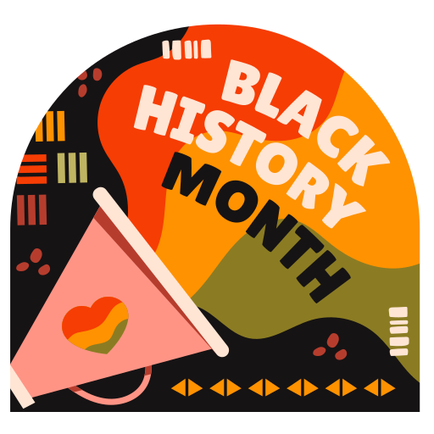 Illustration of a megaphone with Black History Month