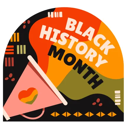 Illustration of a megaphone with Black History Month